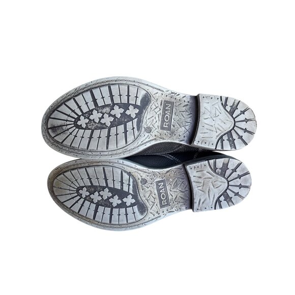 Roan Cass BLACK BARCELONA Handmade Ankle Lace Up Boots Size 10 Bed Stu - Picture 11 of 14